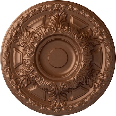 Ekena Millwork Granada Ceiling Medallion (Fits Canopies up to 7 1/8"), 23 1/2"OD x 2 3/4"P, Polished Copper CM24GAPOS